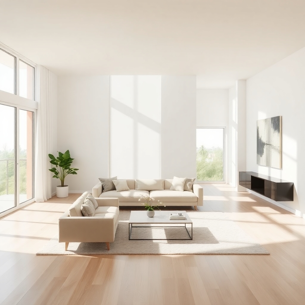 Interior de una vivienda moderna y minimalista