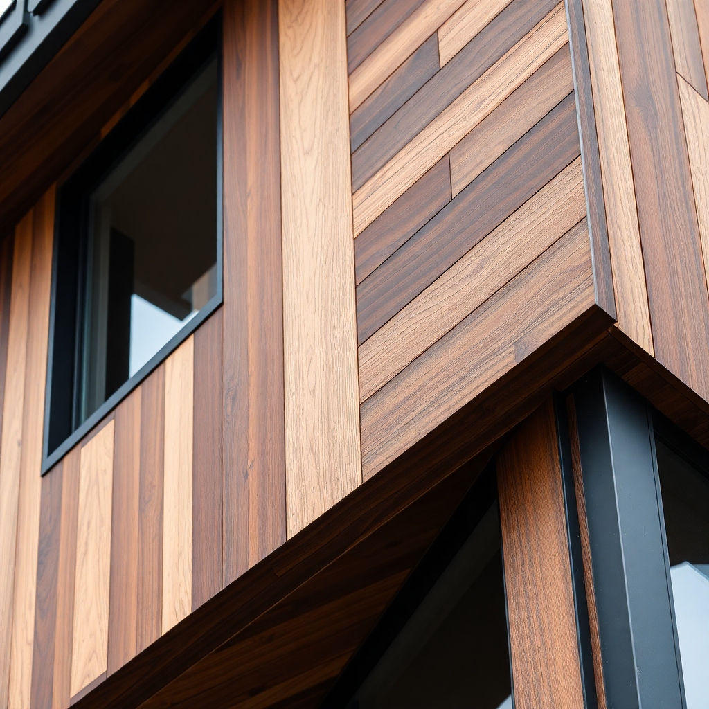 Detalle arquitectónico de una fachada de madera